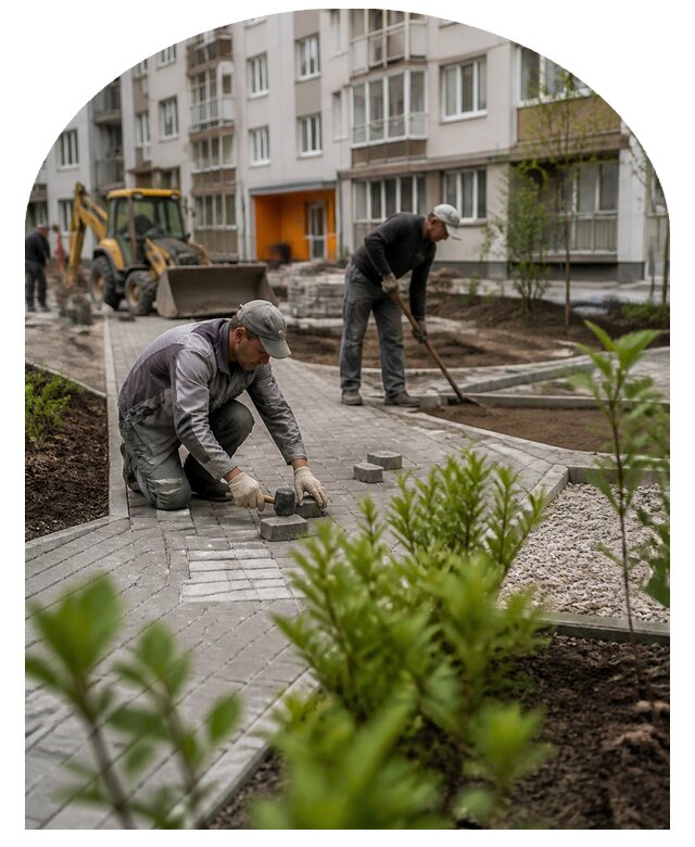 Благоустройство двора многоквартирного дома в Белогорске